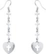 lux accessories silvertone religious earrings logo