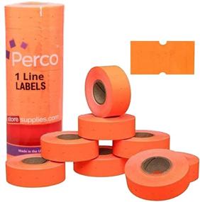 img 4 attached to 🔴 Perco 1 Line Fluorescent Red Labels - Enhance Organization and Efficiency with 1 Sleeve