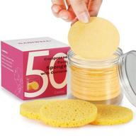 🧽 gainwell compressed facial sponges: natural 50-piece set with storage container logo