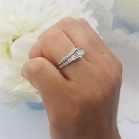 img 1 attached to 💍 Dazzlingrock Collection: 0.45 Carat Round Diamond Ladies 5 Stone Bridal Engagement Ring Set with Matching Band - 14K Gold