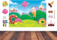 🍭 merry spark candy land theme photo booth backdrop set of 17 pieces - create the perfect photo booth and photography backdrop for candy birthday party decorations and supplies, ideal for girls логотип