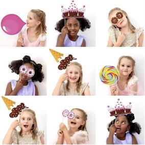 img 2 attached to 🍭 Merry Spark Candy Land Theme Photo Booth Backdrop Set of 17 Pieces - Create the Perfect Photo Booth and Photography Backdrop for Candy Birthday Party Decorations and Supplies, Ideal for Girls