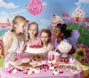 img 1 attached to 🍭 Merry Spark Candy Land Theme Photo Booth Backdrop Set of 17 Pieces - Create the Perfect Photo Booth and Photography Backdrop for Candy Birthday Party Decorations and Supplies, Ideal for Girls