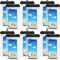 frienda universal waterproof phone pouch - 12 piece set | clear cellphone dry bag with lanyard for beach, swimming, snorkeling | fits smartphone up to 6.9 inches | black logo