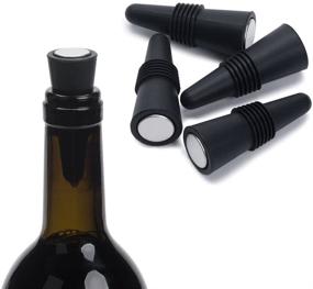 img 3 attached to OHMAXHO Wine Stoppers - Set of 5 Silicone Bottle Stoppers for Wine and Beverages (Black)