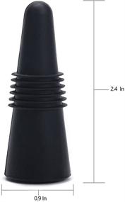 img 2 attached to OHMAXHO Wine Stoppers - Set of 5 Silicone Bottle Stoppers for Wine and Beverages (Black)