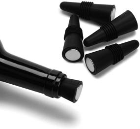 img 4 attached to OHMAXHO Wine Stoppers - Set of 5 Silicone Bottle Stoppers for Wine and Beverages (Black)