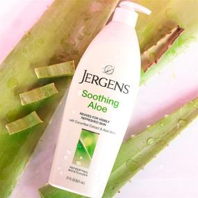 img 1 attached to Jergens Soothing Aloe Refreshing Body Lotion: Hydrating Aloe Vera Moisturizer with Illuminating Hydralucence Blend & Cucumber Extract - Dermatologist Tested, 10 Ounces