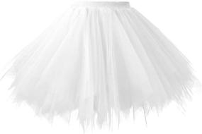 img 4 attached to 👗 Hanpceirs Women's 1950s Vintage Tulle Petticoat Skirt - Ballet Bubble Tutu