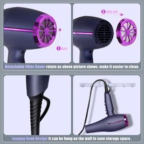 img 3 attached to 💨 High-Performance Ionic Salon Hair Dryer with Powerful AC Motor, Quick-Drying Hair Blow Dryer, Fast Drying Salon Hairdryers with Diffuser, Cool Shot Button, Lightweight Soft Touch Body - Dark Blue & Rose