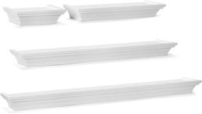 img 1 attached to 📚 White Floating Wall Shelves by Melannco - Ideal for Bedroom, Living Room, Bathroom, Kitchen, Nursery - Set of 4 Shelves