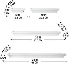 img 2 attached to 📚 White Floating Wall Shelves by Melannco - Ideal for Bedroom, Living Room, Bathroom, Kitchen, Nursery - Set of 4 Shelves