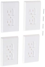 img 3 attached to 🧒 4 Pack Universal Self-Closing Outlet Covers – Baby Proof Kit – Durable Plastic Child Safety Wall Socket Plugs