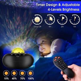 img 1 attached to HANGRUI Galaxy Star Projector Night Light with Ocean Wave Projection, Bluetooth Speaker, Voice Remote Control & Timer – Ideal for Baby, Kids, Adults' Bedroom Decoration