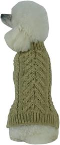 img 3 attached to 🐶 Stylish and Warm: Swivel-Swirl Heavy Cable Knitted Fashion Designer Dog Sweater