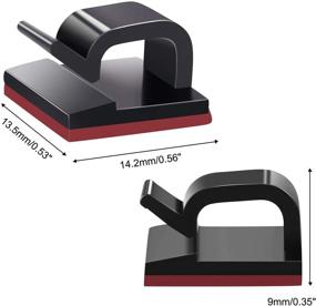img 3 attached to 🔌 Упростите организацию кабелей с помощью самоклеящихся клипов для организации кабелей SOULWIT - 100 штук, черные.
