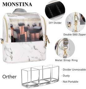 img 3 attached to 💄 Marble Makeup Brush Bag Case - Cosmetic Brush Holder for Enhanced SEO