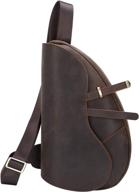 versatile polare leather daypack with shoulder strap logo