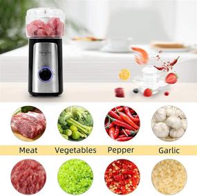 img 2 attached to 🔥 Powerful 5 in 1 Mini Electric Food Processor and Blender for Efficient Meal Prep: Chops, Blends, and Pulverizes with 350W High Speeds - Perfect for Smoothies, Shakes, Meat, and Vegetables