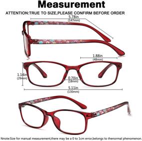 img 3 attached to 👓 1.5 UV Protection Women Readers: Purple Red Ladies Retro Blue Light Blocking Reading Glasses for Computer Use