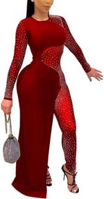 img 1 attached to 👗 Elegant Aro Lora Rhinestone Jumpsuit: Chic Women's Apparel for Jumpsuits, Rompers & Overalls