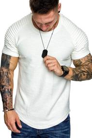 img 2 attached to 👕 COOFANDY Men's 2-Pack Fitted T-Shirts with Pleated Sleeves - Ideal for Workout, Gym, Longline Designer Tee