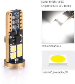 img 2 attached to 🔆 Luyed 2 X 730 люмен Супер Яркие Лампы W5W 194 168 2825 LED с функцией Canbus, ксеноново-белого цвета (самые яркие 194 светодиоды на Amazon)