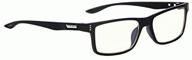 👓 gunnar vertex onyx clear tint reading glasses - blocks 35% blue light - pwr +2.0 logo