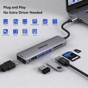 img 3 attached to 🔌 MOKiN 5 in 1 USB C Hub HDMI Adapter for MacBook Pro 2019/2018/2017 with USB 3.0, SD/TF Card Reader - Space Gray