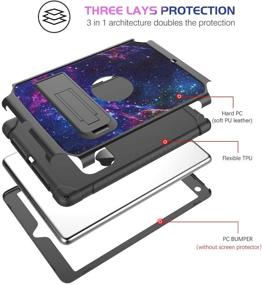 img 3 attached to 🚀 YINLAI iPad 6th/5th Gen Case with Space Galaxy Design - Purple: 3-in-1 Kickstand Shockproof Hybrid Protective Cover