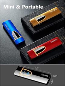 img 2 attached to 🔥 SKRFIRE Mini Windproof Lighter: Double-Sided Electric Lighter with Smart Touch Switch - Rechargeable USB Lighter for Cigarettes, Tungsten Turbo Spiral Design