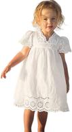 👗 vyu girls size 3-10 white cotton flutter short sleeve flower princess dress logo