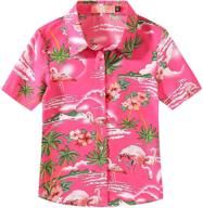 👚 sslr flamingos casual button hawaiian girls' tops, tees & blouses: stylish and comfortable clothing for girls logo