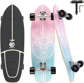 img 4 attached to 🏄 Wheelive Surf Skateboards - 29 Inch Complete Cruiser Skateboard with Carving Truck and 7 Layer Canadian Maple Deck for Kids, Youth, and Adults - Ideal for Cruising and Carving