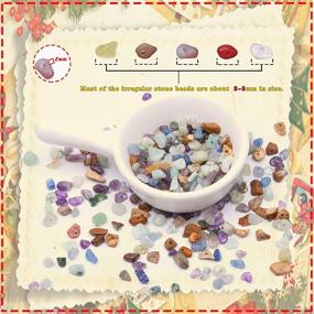 img 2 attached to 💎 500-Piece Crystal Beads Kits for Jewelry Making: Irregular 3-5mm Natural Stone Beads for Rings, Earrings, Necklaces, Bracelets - Crystals for DIY Jewelry, Includes Tutorials and Making Supplies