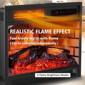 img 3 attached to 🔥 LIFEPLUS 22-inch Electric Fireplace Insert with Infrared Quartz, Remote Control, 12-hour Timer, Log Flame Effect, LED Display, Adjustable Thermostat, Overheat Protection – Perfect for Office and Home