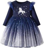 winter dress for toddler girls - dxton tutu dresses with long sleeves, ideal outfits for ages 2-8t logo