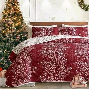 img 4 attached to 🎄 Red Branch Christmas Quilt Set - Twin Size 68x86 - Soft Microfiber Lightweight Coverlet - All Season Bedspread - Summer Comforter Set - Bed Cover with 2 Pieces, Including 1 Quilt and 1 Sham