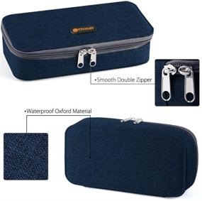 img 2 attached to 📚 Navy Blue Oxford Stationery Box - TTVALLEY Office Pencil Case for School Pen Case and Desk Supplies Organization