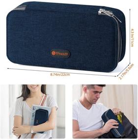 img 1 attached to 📚 Navy Blue Oxford Stationery Box - TTVALLEY Office Pencil Case for School Pen Case and Desk Supplies Organization