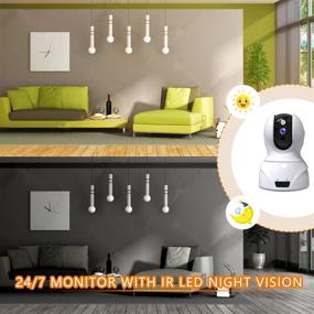 img 2 attached to 📷 Advanced 1080P Pet Camera with WiFi - Enhanced Home Security System for Office/Baby Monitor | 2.4Ghz PTZ Indoor IP Wireless Dome Camera | Night Vision & Two-Way Audio | Cloud Service Available | White