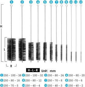 img 2 attached to 🧹 Versatile 9.8-Inch Nylon Tube Brush Set: Ideal for Glasses, Straws, Keyboards, Jewelry, Antistatic, Pipe Cleaning - 12-Piece Variety Pack