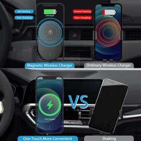 img 1 attached to 15W Magnetic Wireless Car Charger for iPhone 12 Pro Max/12 Pro/12/12 Mini - Fast Qi Car Phone Holder Mount Compatible with MagSafe Cases and QC3.0 Car Charger - Fast Charging