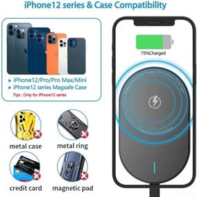 img 3 attached to 15W Magnetic Wireless Car Charger for iPhone 12 Pro Max/12 Pro/12/12 Mini - Fast Qi Car Phone Holder Mount Compatible with MagSafe Cases and QC3.0 Car Charger - Fast Charging