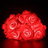 🌹 vipmoon rose flower string lights: 2m 20led battery-operated fairy lights for valentine's day wedding, party, christmas decoration (red) логотип