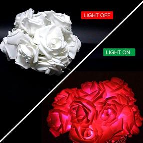 img 3 attached to 🌹 VIPMOON Rose Flower String Lights: 2M 20LED Battery-Operated Fairy Lights for Valentine's Day Wedding, Party, Christmas Decoration (Red)