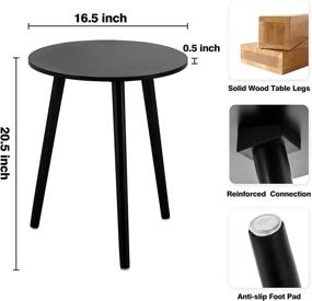 img 1 attached to Apicizon Round Side Table: Stylish Black Nightstand for Small Spaces, Living Room, Bedroom