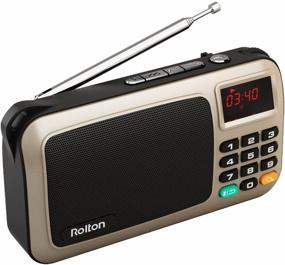 img 2 attached to Gold Rolton W405 FM Radio Speaker Music Player with LED Display - Portable Mini TF Card for PC, iPod, Phone