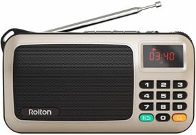 img 3 attached to Gold Rolton W405 FM Radio Speaker Music Player with LED Display - Portable Mini TF Card for PC, iPod, Phone