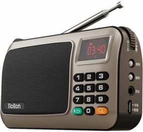 img 4 attached to Gold Rolton W405 FM Radio Speaker Music Player with LED Display - Portable Mini TF Card for PC, iPod, Phone